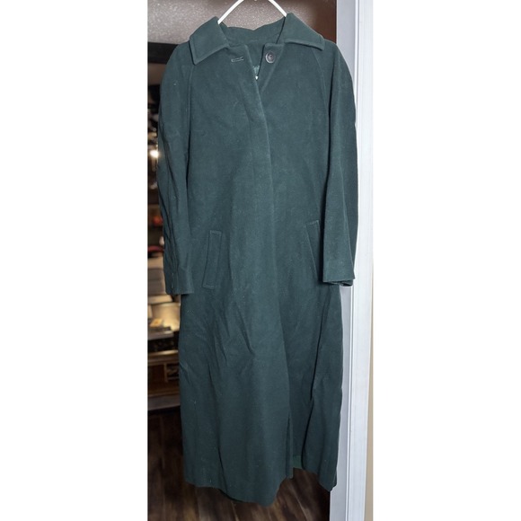 Pendleton Jackets & Blazers - Vintage Pendleton Virgin Wool Trench Coat‎ Womens 8 Green Long Button Up USA